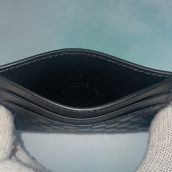 GUCCI Micro Guccissima Black Card Holder - Picture 3 of 5